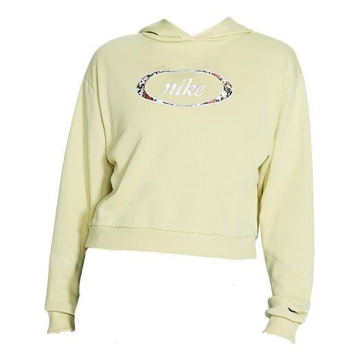 Толстовка (WMNS) Nike Sportswear Crop Fleece Hoodie 'Tree Mist', зеленый